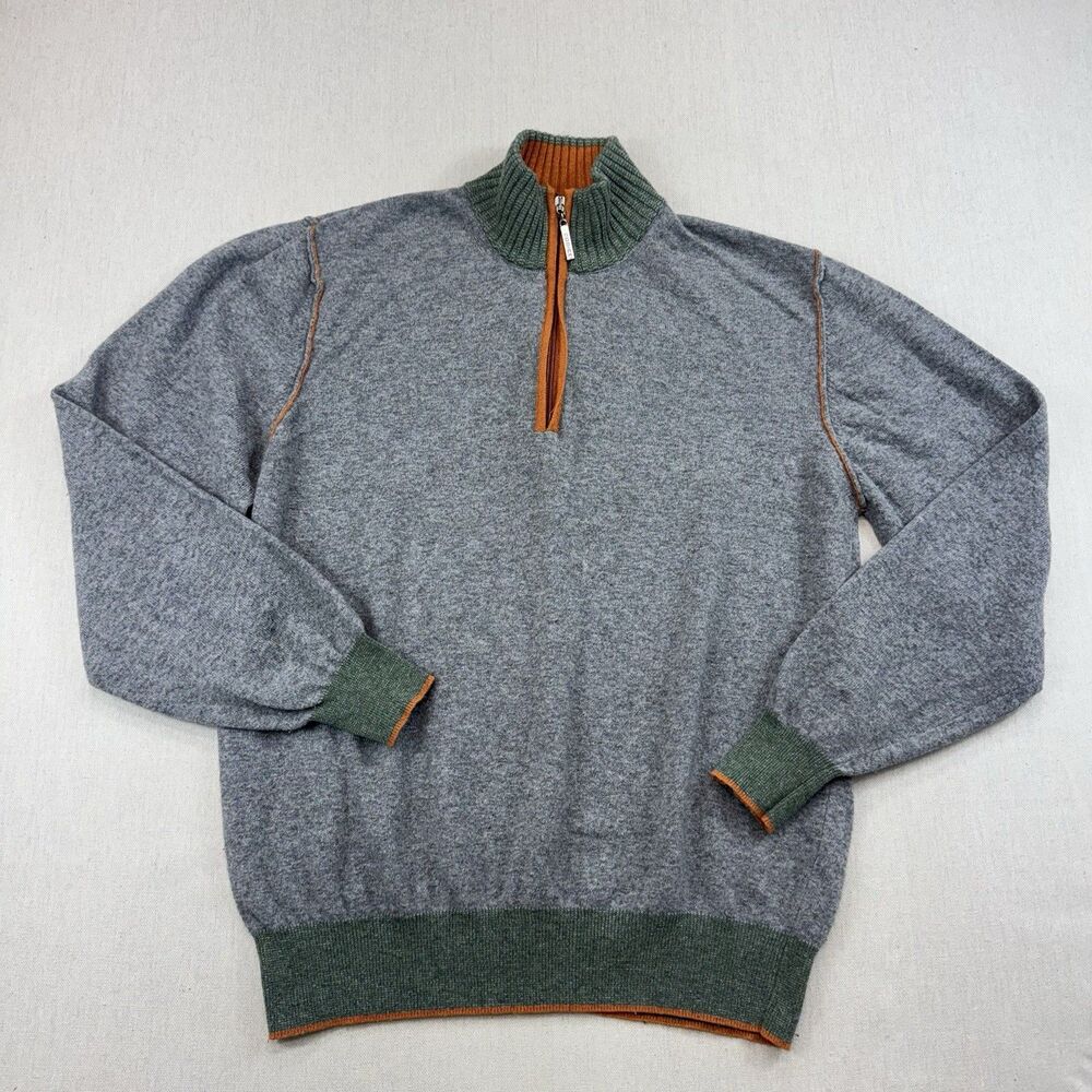 Codice Mens 52 Wool Cashmere Angora 1/4 Zip Sweater Gray EU Luxury Knit L